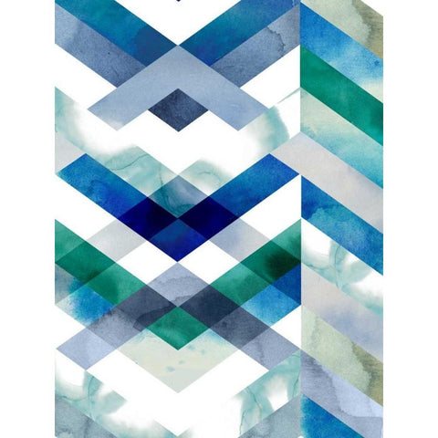 Crystal Chevron II Black Modern Wood Framed Art Print by Popp, Grace