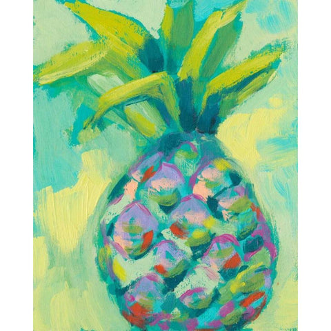 Vibrant Pineapple I White Modern Wood Framed Art Print by Goldberger, Jennifer