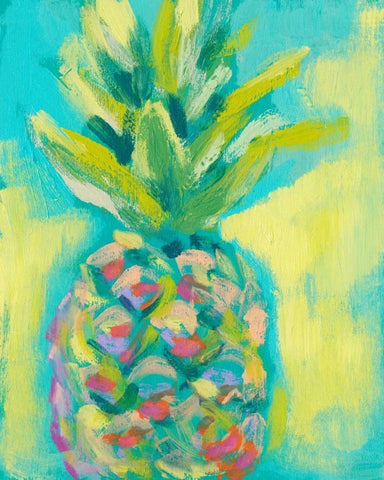 Vibrant Pineapple II Black Ornate Wood Framed Art Print with Double Matting by Goldberger, Jennifer