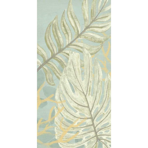 Palm and Coral Panel II Gold Ornate Wood Framed Art Print with Double Matting by Vess, June Erica