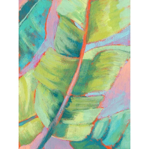 Vibrant Palm Leaves II White Modern Wood Framed Art Print by Goldberger, Jennifer