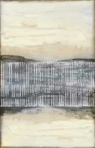 Divided Horizon II White Modern Wood Framed Art Print with Double Matting by Goldberger, Jennifer