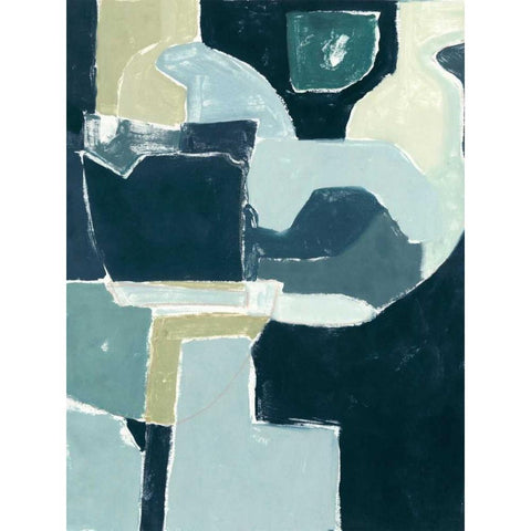 Blue Note I Black Modern Wood Framed Art Print with Double Matting by Delamater, Rob