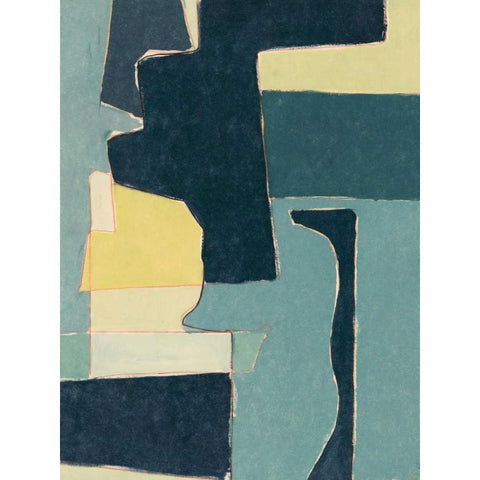 Blue Note II White Modern Wood Framed Art Print by Delamater, Rob