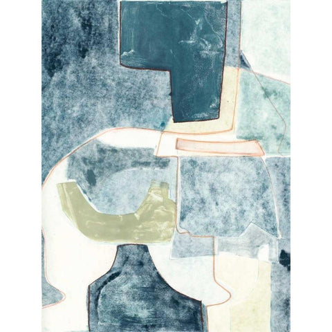 Blue Note VI Black Modern Wood Framed Art Print with Double Matting by Delamater, Rob