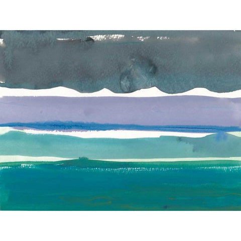 Emerald Horizon at Sea Ranch Gold Ornate Wood Framed Art Print with Double Matting by Delamater, Rob