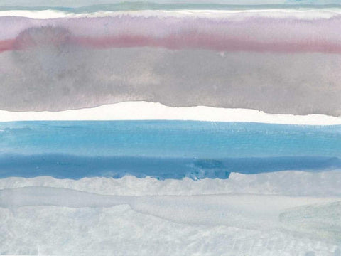 Cerulean Horizon at Sea Ranch White Modern Wood Framed Art Print with Double Matting by Delamater, Rob