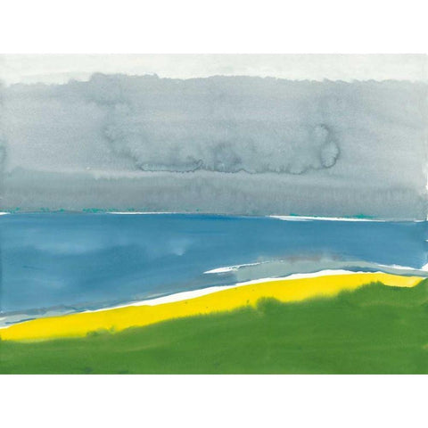 The End of Bluff Beach Road White Modern Wood Framed Art Print by Delamater, Rob