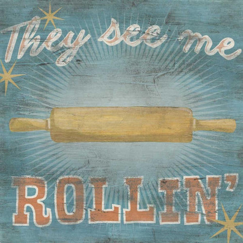 Hip Kitchen II Black Ornate Wood Framed Art Print with Double Matting by Vess, June Erica