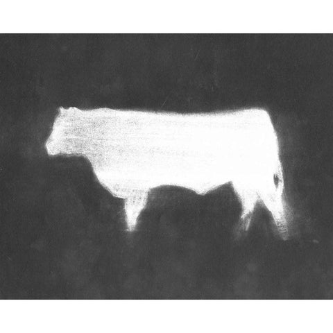 Charcoal Bovine Study IV Black Modern Wood Framed Art Print with Double Matting by Harper, Ethan