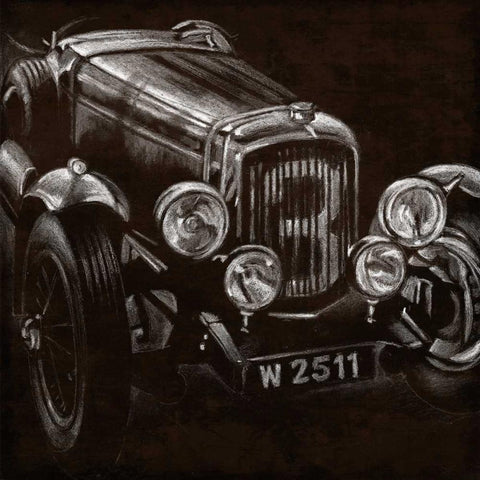 Vintage Grand Prix I Black Ornate Wood Framed Art Print with Double Matting by Harper, Ethan