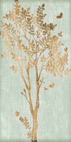 Sage Silhouette I White Modern Wood Framed Art Print with Double Matting by Vess, June Erica