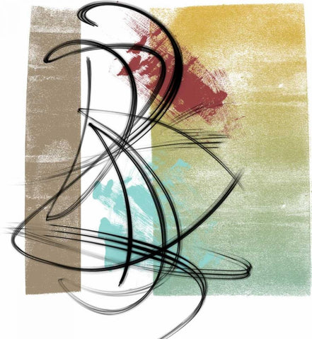 The Rhythm II White Modern Wood Framed Art Print with Double Matting by Saunders, Alonzo