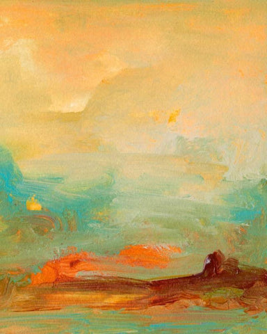 Tropical View  II White Modern Wood Framed Art Print with Double Matting by Gordon, Sharon