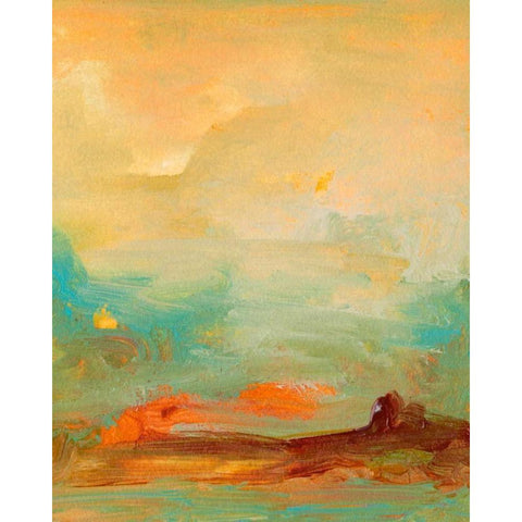 Tropical View  II White Modern Wood Framed Art Print by Gordon, Sharon