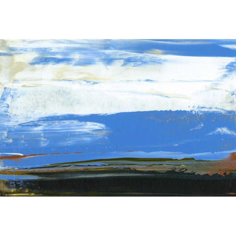 Deconstructed View in Blue I Black Modern Wood Framed Art Print by Gordon, Sharon