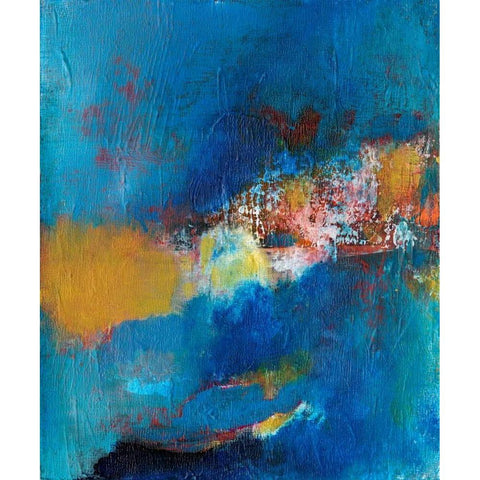 Rhapsody in Blue I Black Modern Wood Framed Art Print by Fuchs, Jodi