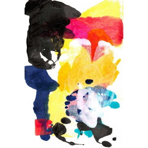 Paint Bloom I Black Modern Wood Framed Art Print with Double Matting by Fuchs, Jodi