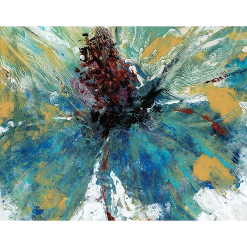 Blue Splash I Black Modern Wood Framed Art Print with Double Matting by OToole, Tim