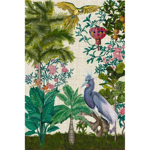 Paradis Chinoiserie I White Modern Wood Framed Art Print by McCavitt, Naomi