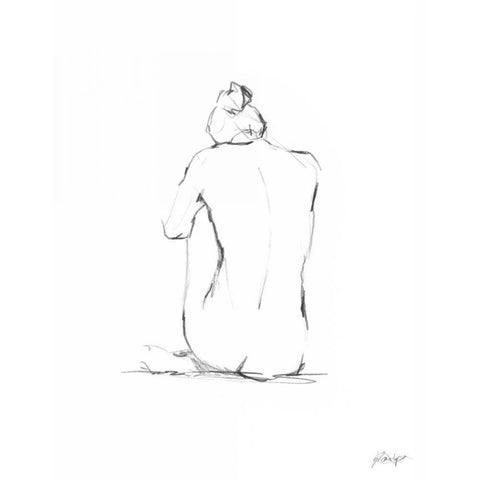 Figure Contour IV White Modern Wood Framed Art Print by Harper, Ethan