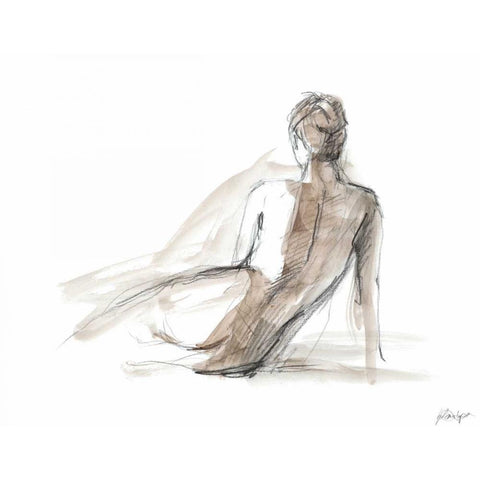 Gestural Figure Study II Black Modern Wood Framed Art Print with Double Matting by Harper, Ethan