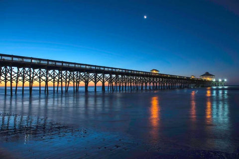 Coastal Daybreak White Modern Wood Framed Art Print with Double Matting by Head, Danny