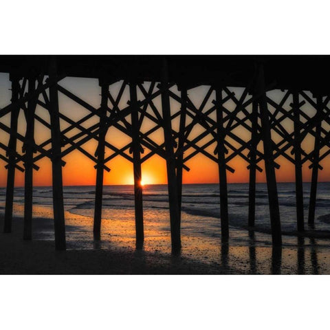 Under the Boardwalk Black Modern Wood Framed Art Print with Double Matting by Head, Danny