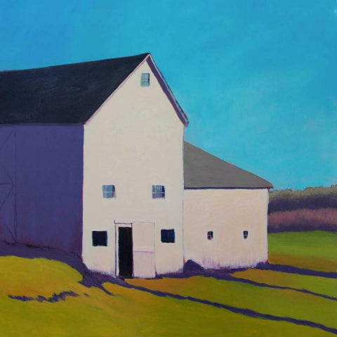 Purple Shade Black Ornate Wood Framed Art Print with Double Matting by Young, Carol