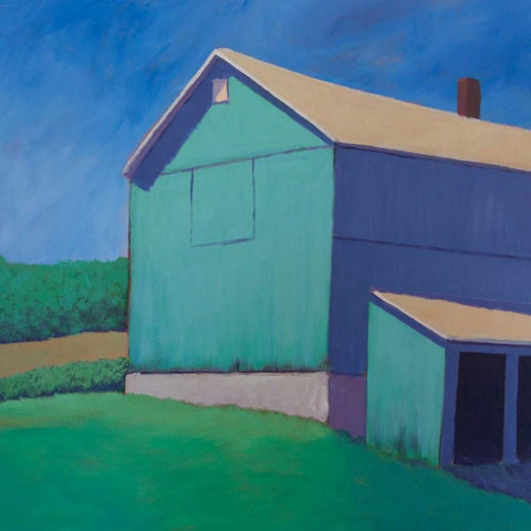 Rustic Teal White Modern Wood Framed Art Print by Young, Carol