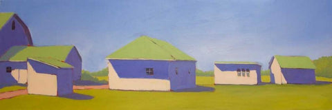 Sunny Outlook White Modern Wood Framed Art Print with Double Matting by Young, Carol