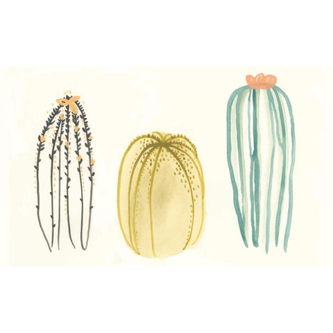 Funky Succulents III Black Modern Wood Framed Art Print by Vess, June Erica