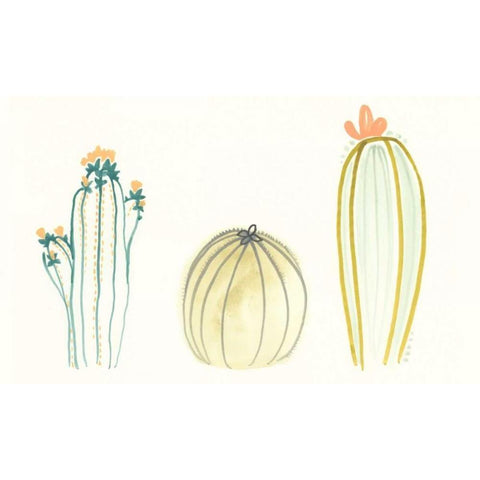 Funky Succulents IV Black Modern Wood Framed Art Print with Double Matting by Vess, June Erica