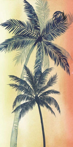 Vintage Palms II White Modern Wood Framed Art Print with Double Matting by Popp, Grace