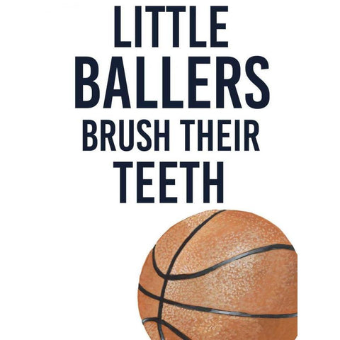 Little Ballers I White Modern Wood Framed Art Print by Studio W