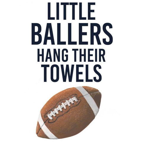 Little Ballers III Black Modern Wood Framed Art Print by Studio W