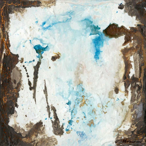 Blue Cliffs II White Modern Wood Framed Art Print by Combs, Joyce