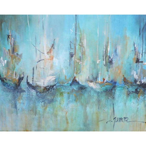 Altamar White Modern Wood Framed Art Print by Herrera, Leticia