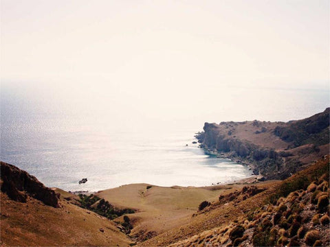 Crete Cove I White Modern Wood Framed Art Print with Double Matting by Coomes, Sylvia