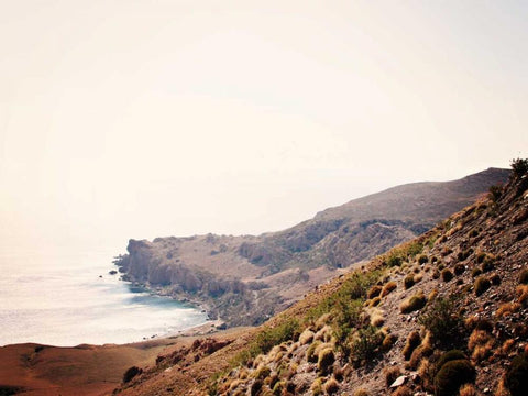 Crete Cove II White Modern Wood Framed Art Print with Double Matting by Coomes, Sylvia