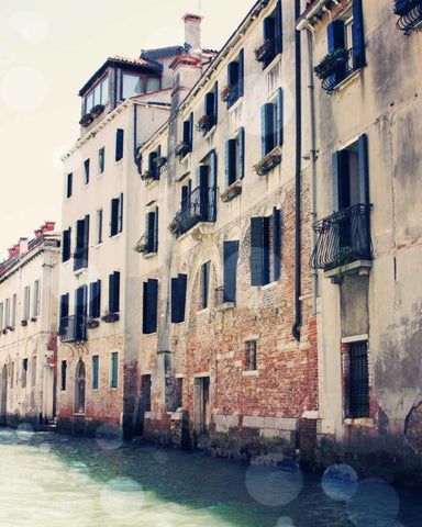 Venice Bokeh III White Modern Wood Framed Art Print with Double Matting by Coomes, Sylvia