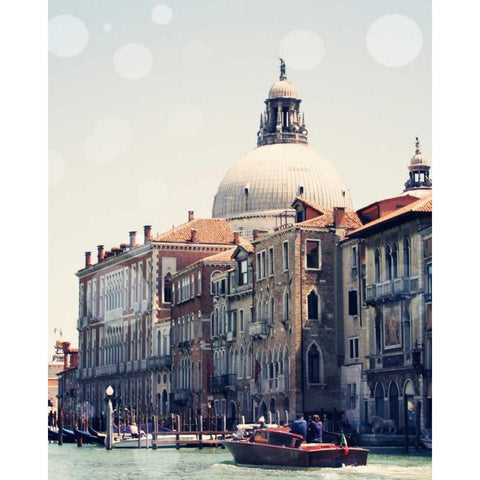 Venice Bokeh V Black Modern Wood Framed Art Print with Double Matting by Coomes, Sylvia