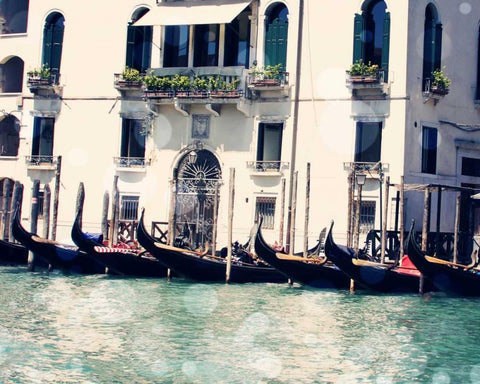 Venice Bokeh VI Black Ornate Wood Framed Art Print with Double Matting by Coomes, Sylvia