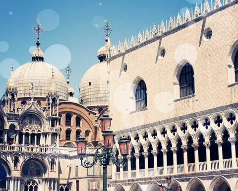 Venice Bokeh IX Black Ornate Wood Framed Art Print with Double Matting by Coomes, Sylvia