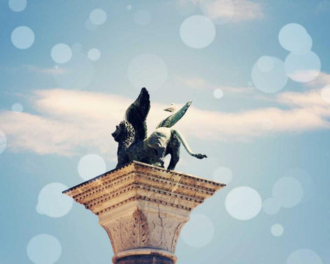 Venice Bokeh XI White Modern Wood Framed Art Print with Double Matting by Coomes, Sylvia