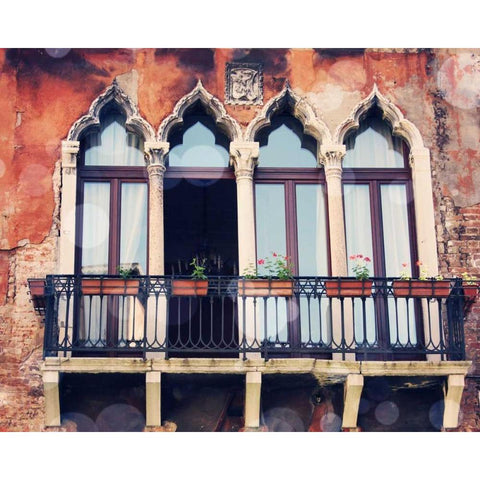 Venice Bokeh XV White Modern Wood Framed Art Print by Coomes, Sylvia