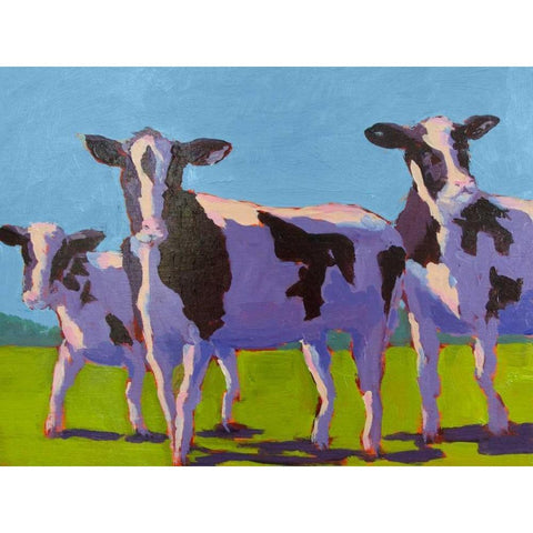 Cow Pals IV Black Modern Wood Framed Art Print with Double Matting by Young, Carol