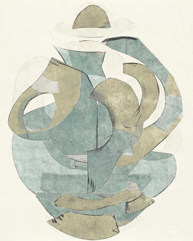 Abstract Vessel III Black Ornate Wood Framed Art Print with Double Matting by Delamater, Rob