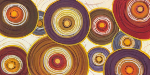Round-A-Bout I Black Ornate Wood Framed Art Print with Double Matting by joy, Julie