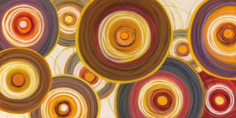 Round-A-Bout II White Modern Wood Framed Art Print with Double Matting by joy, Julie